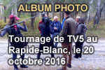 Album photo du tournage de TV5 au Rapide-Blanc, le 20 octobre 2016
